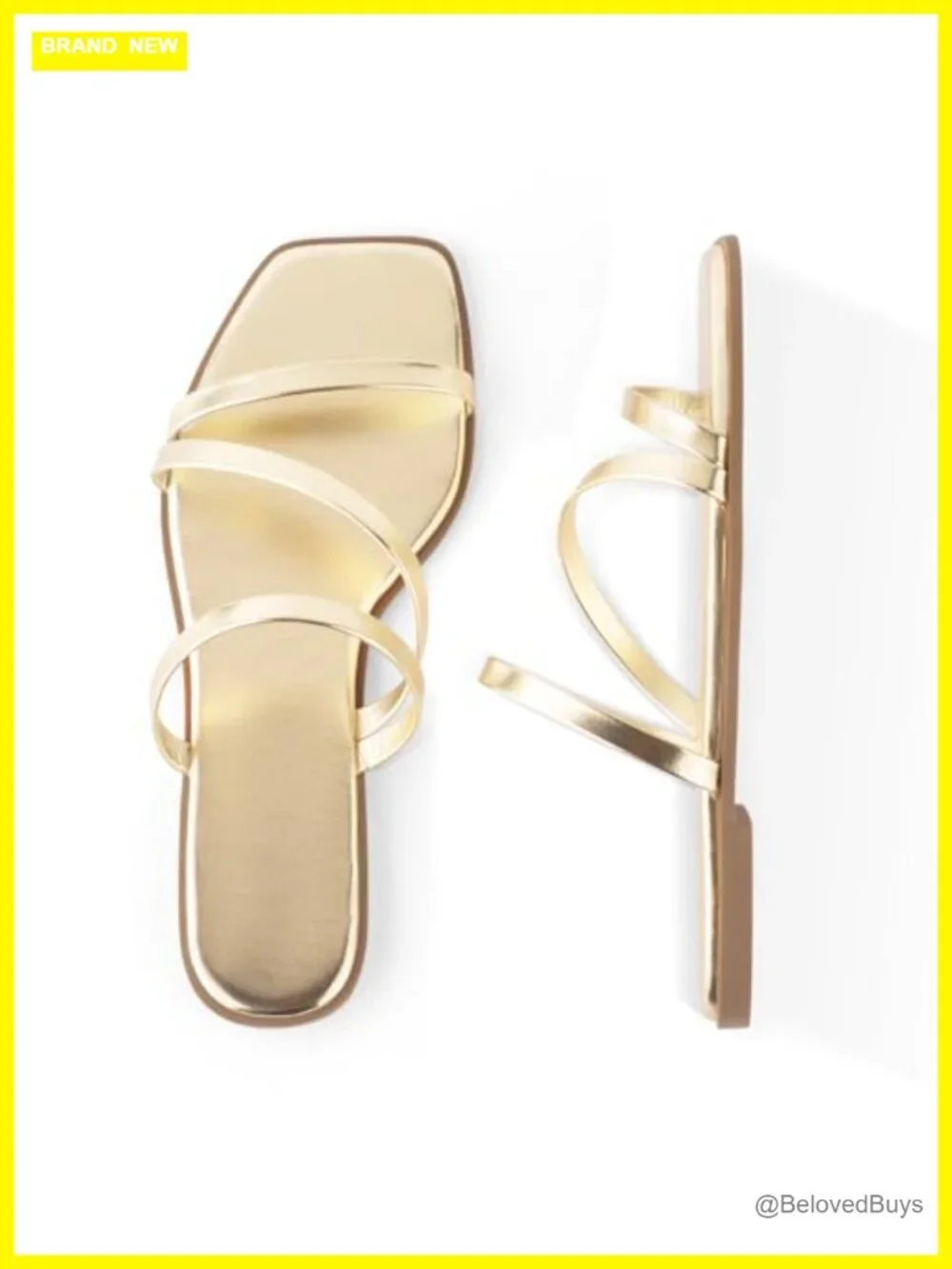 Women's Square Toe Slide Sandals PU TPR Rubber Slip On Flat Summer